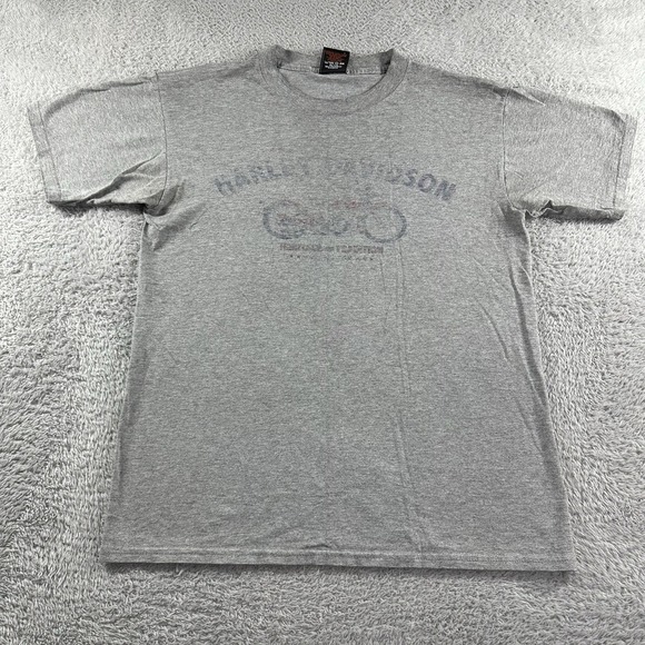 Vintage Harley Davidson Shirt Mens Medium Gray Amarillo TX Tripp's Faded - Picture 3 of 9